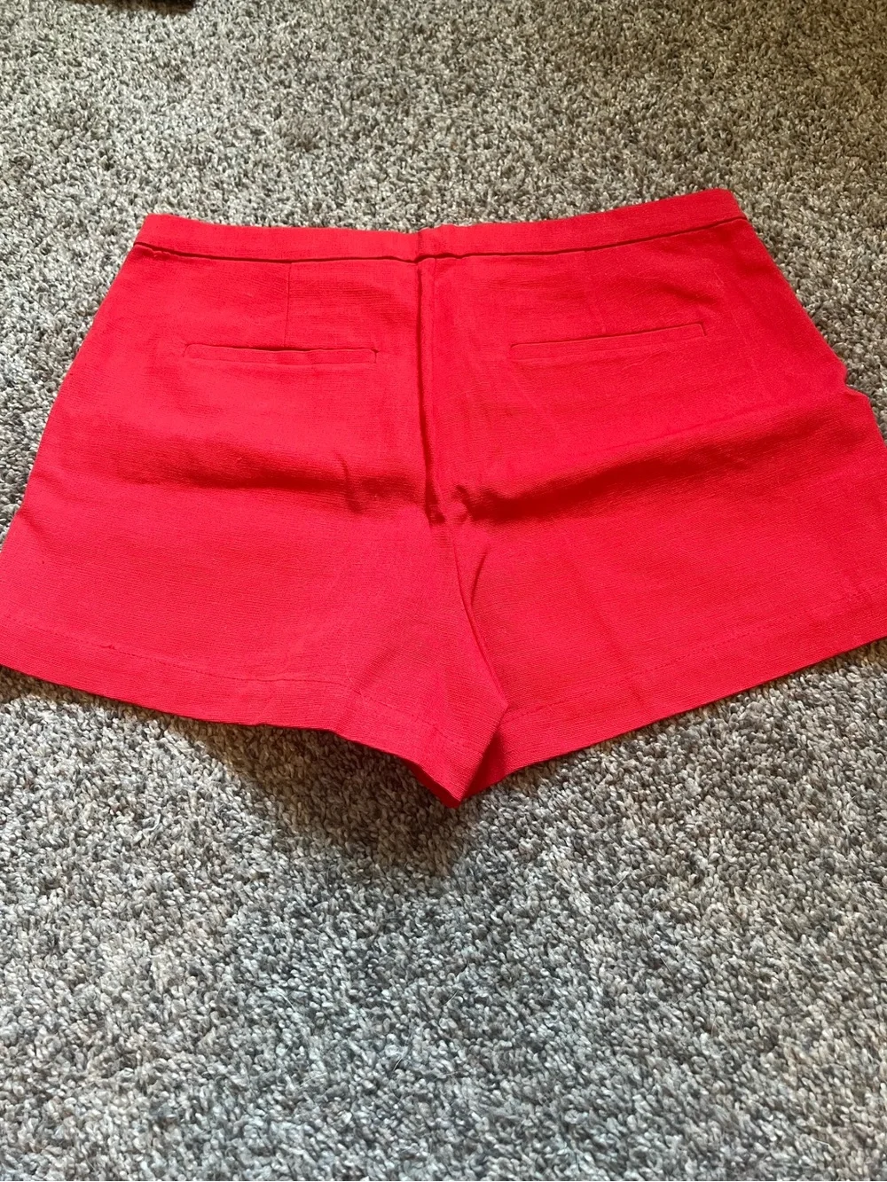 J. Crew Red Linen Blend Tailored Shorts